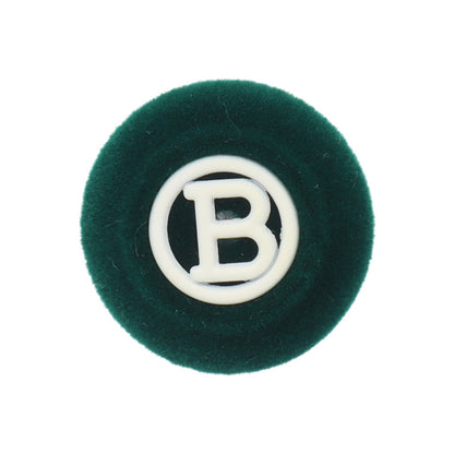 Metal Letter“B” Flocked Round Buttons with Shank 6pcs