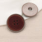 Vintage Flocked Metal Combination Buttons with Shanks for Coats 6pcs