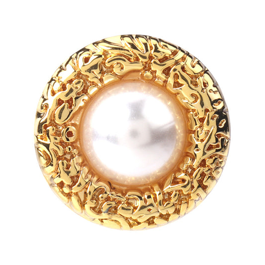 Retro Palace Golden Metal Pearl Button for Coats Sweaters 6pcs