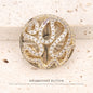 Hollowed Flower-Shaped Zircon Diamonds Copper Button 2db