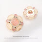 Floral Transparent Black Pink Metal Rhinestone Buttons for Women Sweater 4pcs