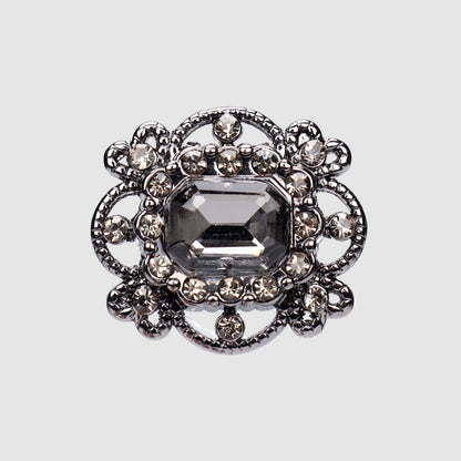 Boutons en cristal rhinestone dorés, argentés et noirs de 20 mm pour pull, 4 pièces