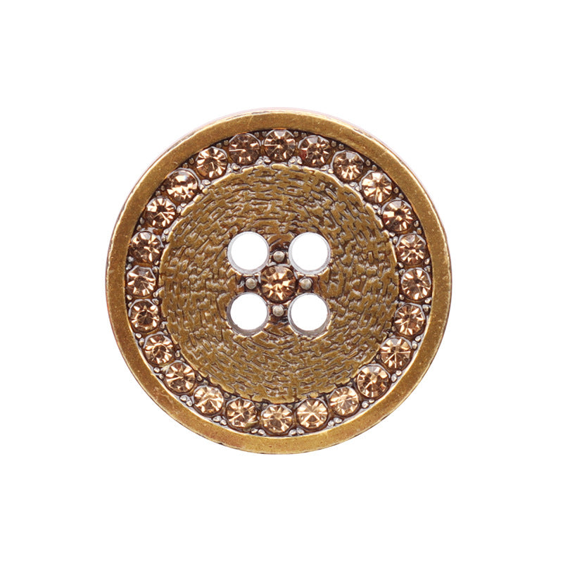 18/20/23/25mm Ronde Strass Metaal Platte Viergaatjes Knopen 12st.