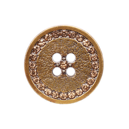 18/20/23/25mm Ronde Strass Metaal Platte Viergaatjes Knopen 12st.