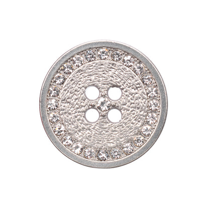 18/20/23/25mm Ronde Strass Metaal Platte Viergaatjes Knopen 12st.