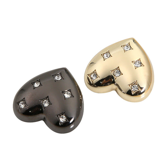 Boutons en strass en forme de cœur de 30 mm pour femmes, manteaux trench, 12 pièces