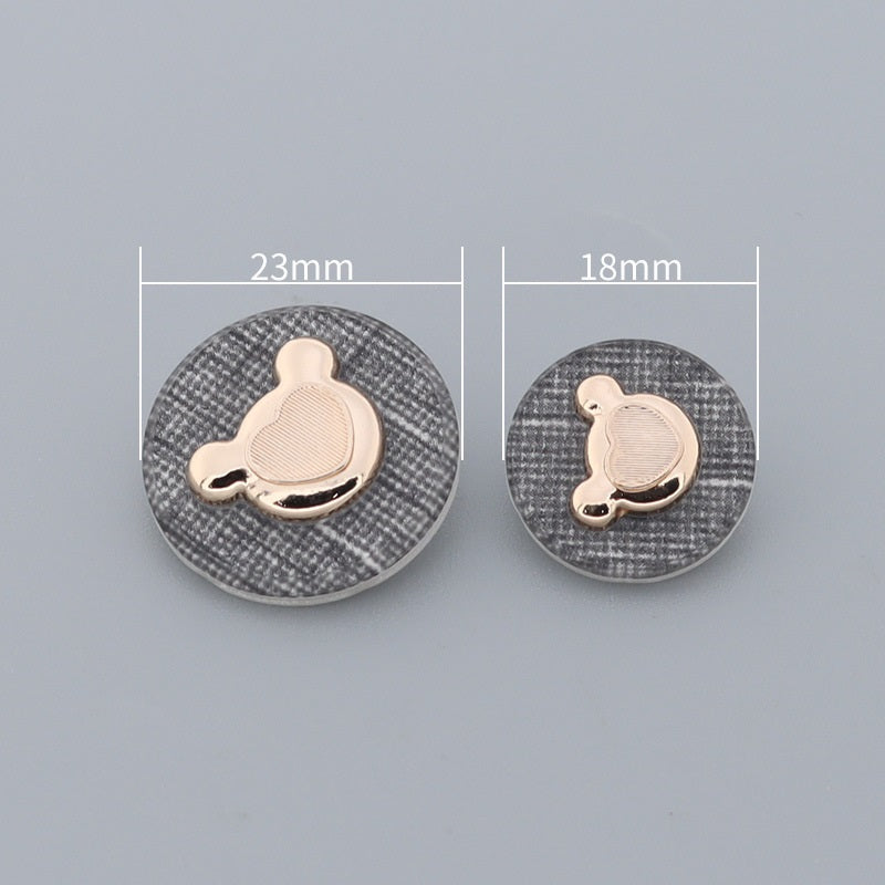 Golden Silver Black Bear Shaped Metal Shank Buttons for Children's Sweater 10pcs