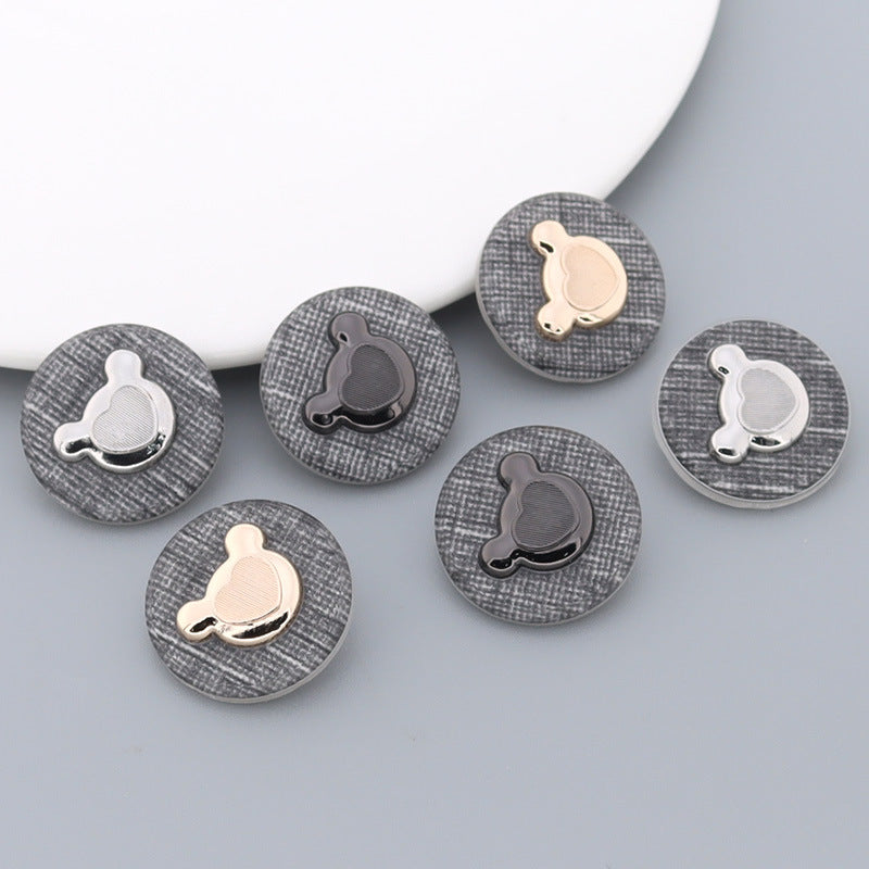 Golden Silver Black Bear Shaped Metal Shank Buttons for Children's Sweater 10pcs