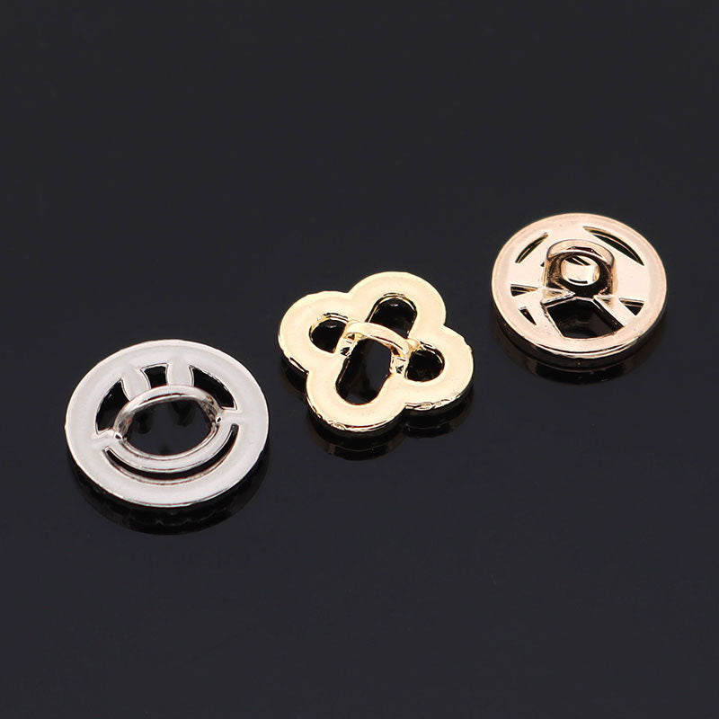 Circle Shaped Hollow Metal Rhinestone Buttons for Shirts Knit Cardigan 20pcs