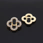 Circle Shaped Hollow Metal Rhinestone Buttons for Shirts Knit Cardigan 20pcs