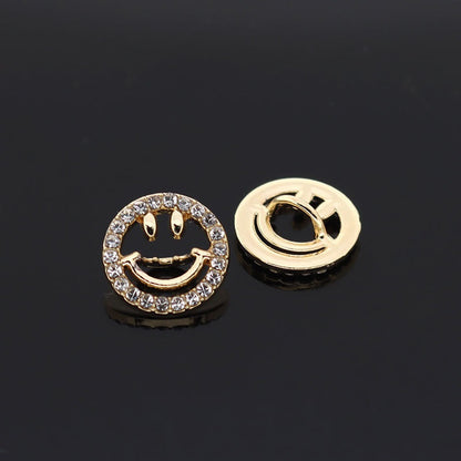 Circle Shaped Hollow Metal Rhinestone Buttons for Shirts Knit Cardigan 20pcs