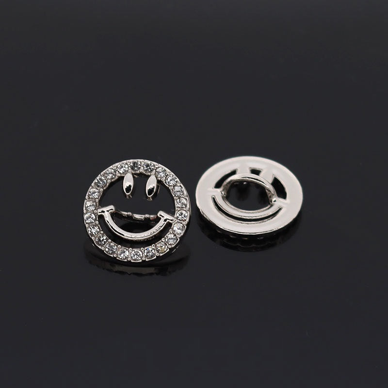 Circle Shaped Hollow Metal Rhinestone Buttons for Shirts Knit Cardigan 20pcs