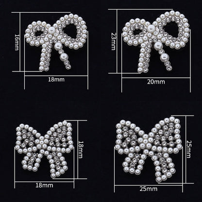 Botões de Metal em Forma de Arco com Pérola e Strass de 25mm para Cardigan 12pcs