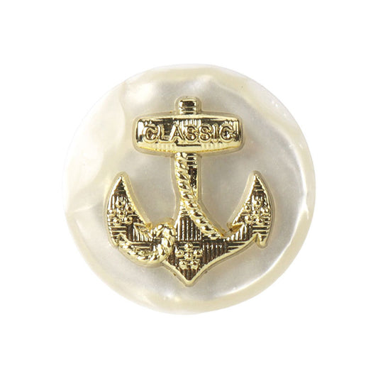 British Style Resin Alloy Anchor Shank Buttons for Fashion Outerwear 12pcs