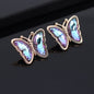 16/23mm Butterfly Shaped Colorful Metal Rhinestone Shank Buttons 10pcs