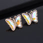 16/23mm Butterfly Shaped Colorful Metal Rhinestone Shank Buttons 10pcs