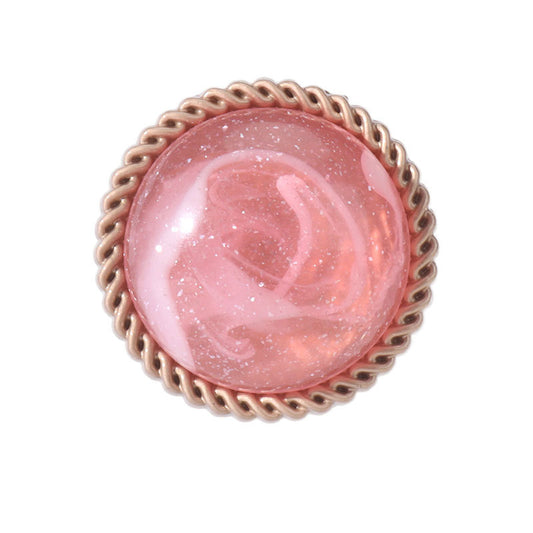 Round Pink Resin Alloy Shank Buttons for Knitted Jackets 12pcs