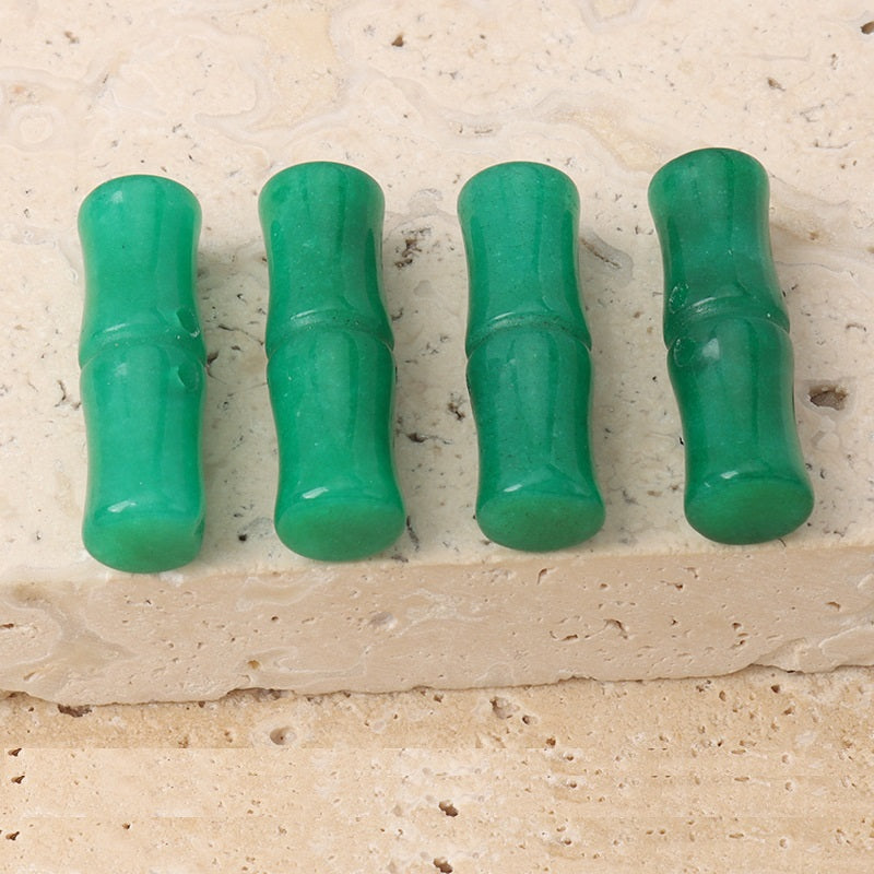 25mm Natuurlijke Jade Bamboevormige Kikkerknopen voor Chinese Cheongsam Hanfu 4 stuks