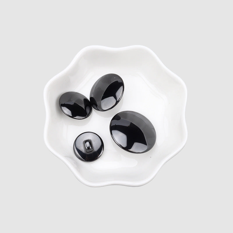 15 - 24mm Black & White Spherical Ceramic Buttons with Shank 6pcs