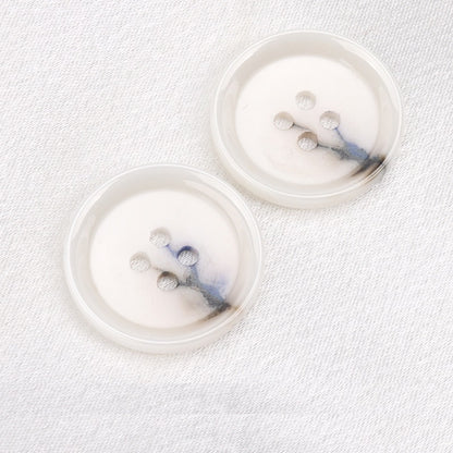 Boutons en céramique ronds à quatre trous de 15-23 mm en bleu encre pour manteaux, 5 pièces