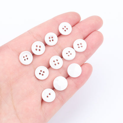 11.5mm White Ceramic Buttons for Men's and Women's Shirts 55 Pack