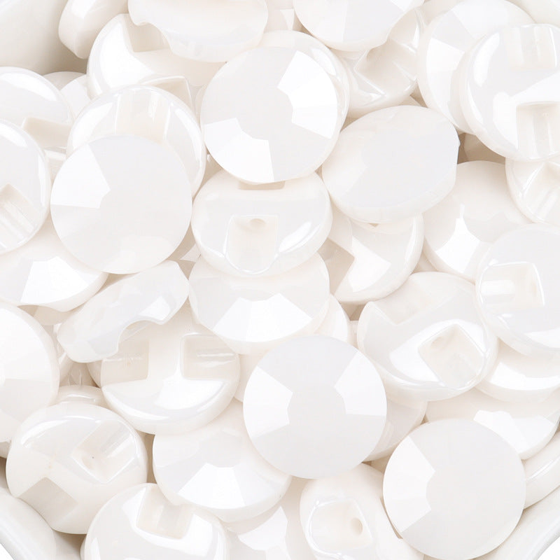 11.5mm White Ceramic Buttons for Men's and Women's Shirts 55 Pack