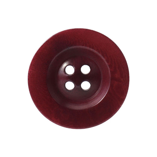 18-25mm Round Wide Edge 4 Hole Vintage Wine Red Corozo Buttons