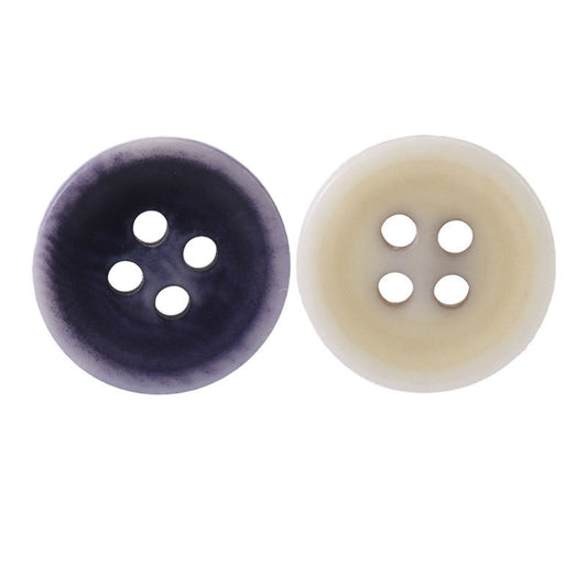 Botones Corozo Beige Púrpura Redondos de 15 mm con 4 Agujeros para Suéteres y Tejidos - 20 piezas