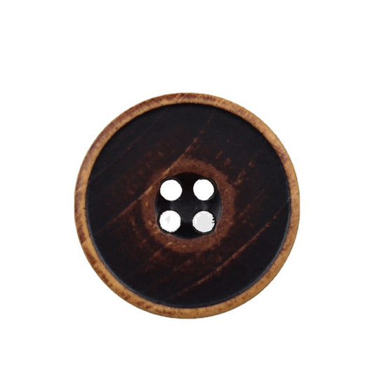 Boutons en bois de peuplier marron clair, marron foncé et noir de 10/11,5/15 mm, 30 pièces