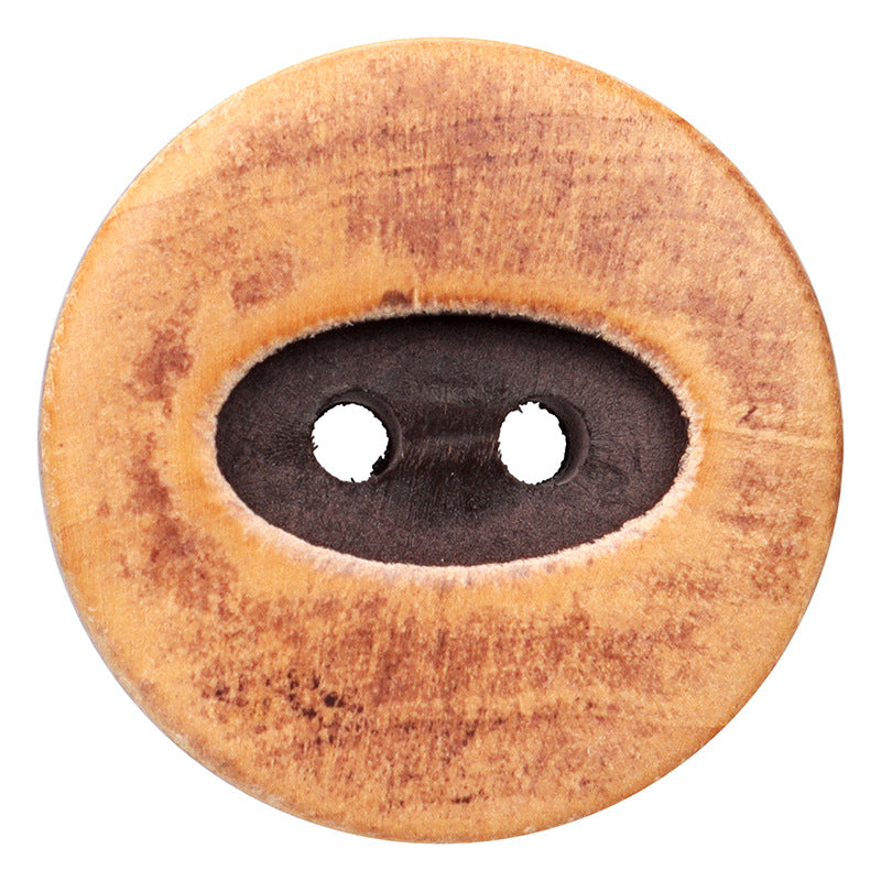 15/20mm Round Distressed Two-Hole Painted Poplar Wood Buttons 30pcs