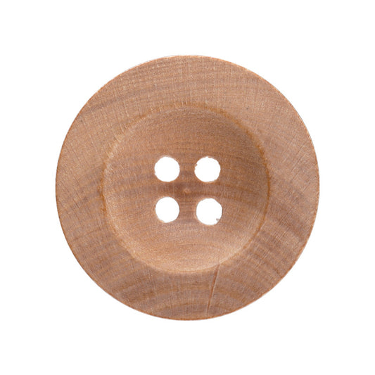 10-25mm Natural Camellia Wood Wide-Rimmed Four-Hole Buttons Eco Friendly 120 Pack