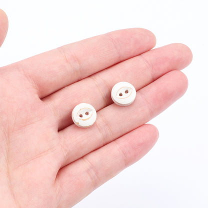 11.5mm Round 2-Hole White-Painted Fish-Eye Buttons for Children's Handmade Crafts 40PCS