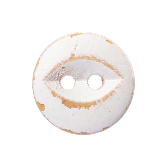 Botones de ojo de pez pintados de blanco de 11.5 mm, redondos, de 2 agujeros para manualidades hechas a mano para niños, 40 PCS