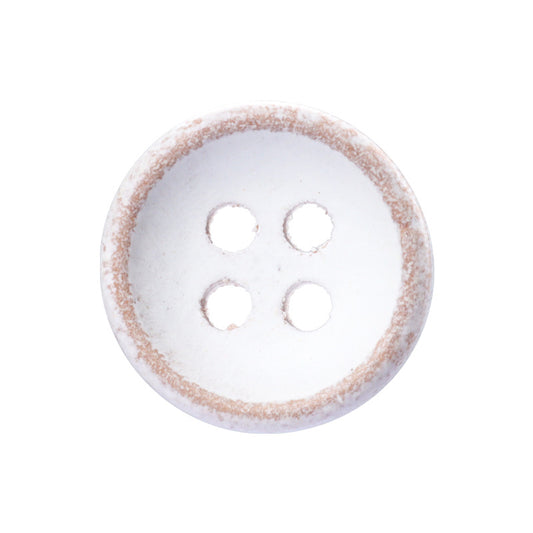 11.5mm Round 4-Hole White-Painted Wood Buttons for Children's Shirts Cardigans 40PCS