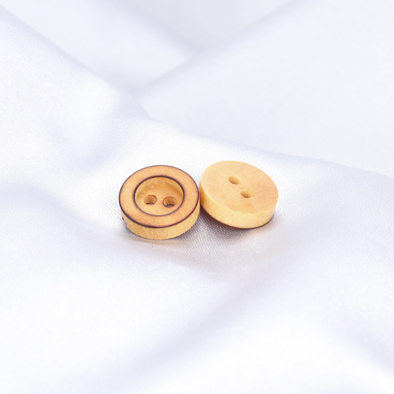 11.5mm Round 2-Hole Poplar Wood Buttons for Children's Sweater Cardigans 60pcs