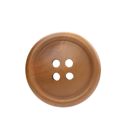 Round Fine Edged 4-Hole Dyed Poplar Wood Buttons for Vintage Shirts and Sweaters