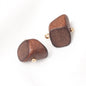 Vintage Dark Brown Long Strip Irregular Trapezoidal Wood Buttons for Children's Jackets 20pcs