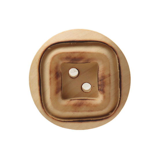 Boutons en bois ronds de 15-28 mm à l'extérieur et carrés à l'intérieur, 2 trous, 20 pièces