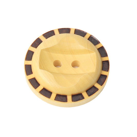 10-22mm Round 2-Hole Laser Poplar Wood Buttons for Linen Shirt Sweater Cardigans Knitwear