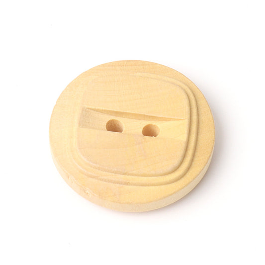 Boutons ronds en bois de peuplier naturel de 12-22 mm à 2 trous pour les pulls et cardigans pour enfants