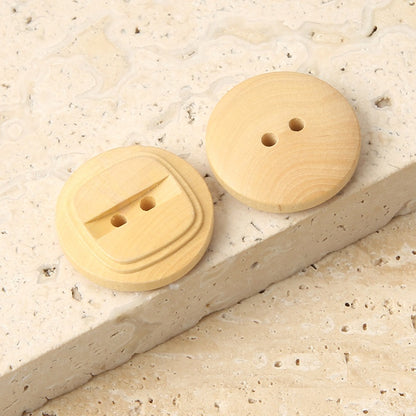 12-22mm Round 2 Hole Natural Poplar Wood Buttons for Children's Sweaters Cardigans