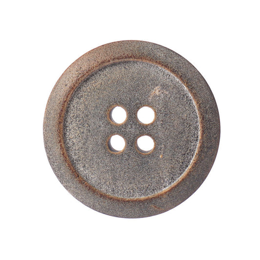 23mm Fire-Treated Genuine Horn Buttons with Matte Finish Round 4 Hole 12pcs