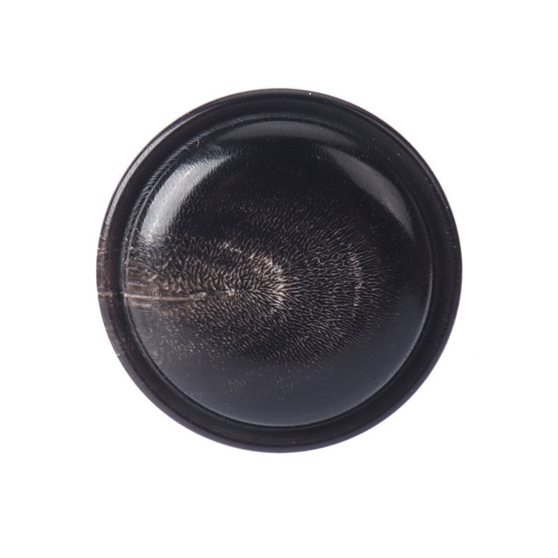 23mm Black Round Concealed Hole Convex Genuine Horn Buttons 10pcs