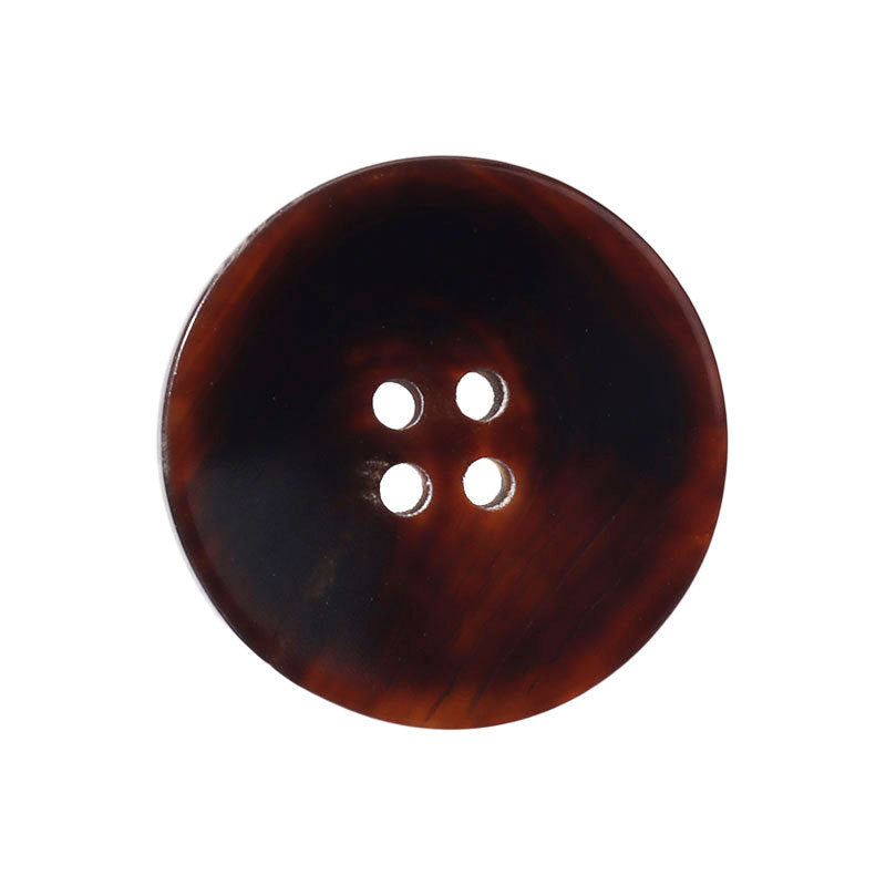 15 - 28mm Round 4 Hole Black and Red Brown Genuine Natural Horn Buttons 20pcs