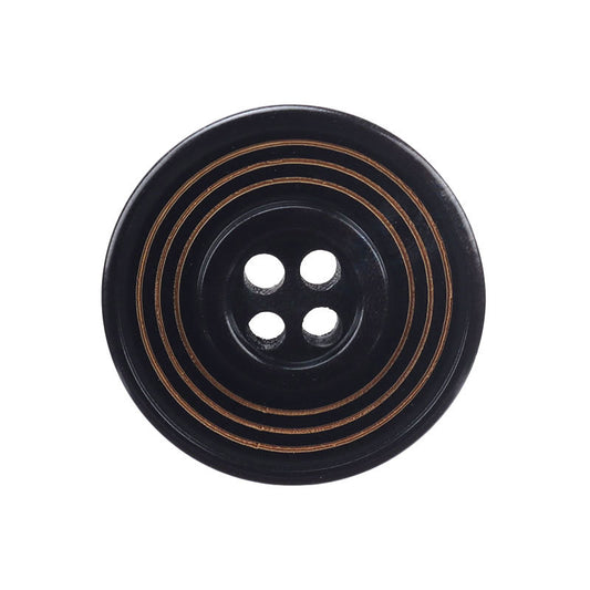 15 - 23mm Laser Circle Lined Round 4 Hole Genuine Horn Buttons 10pcs