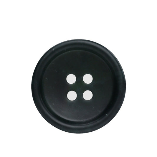 Black Round Natural Jade Four Hole Buttons for Suit Jackets Trousers 4pcs