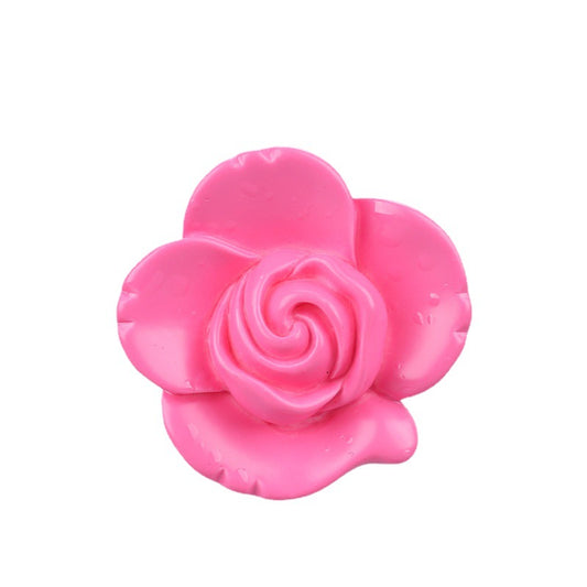 34mm Rose-Pink Flower Shape Buttons for Coats and Garments 6pcs