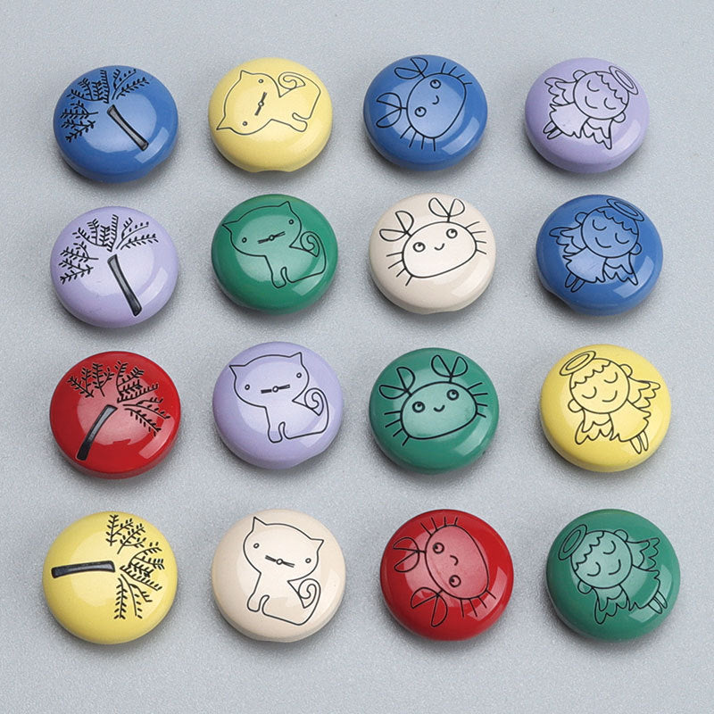 11mm Resin Colorful Cartoon Buttons Perfect for Children's DIY and Clothing 120 Pack