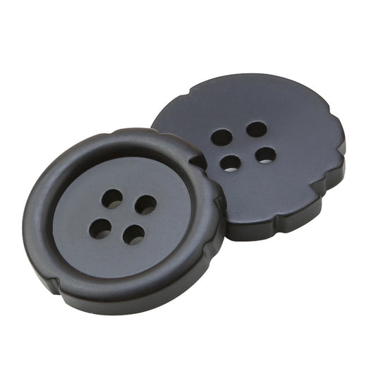 Boutons en résine noire irréguliers à 4 trous de 15/21/25 mm pour costumes et pantalons pour hommes, 30 pièces