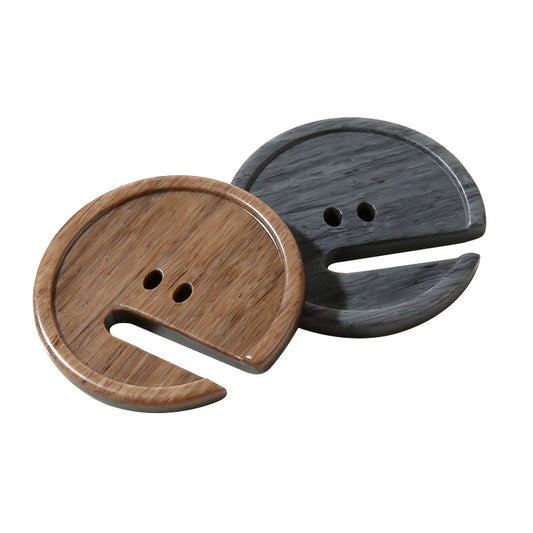 15-28mm Pac-Man Shaped Two-Hole Wood-Grain Resin Buttons 30 Pack